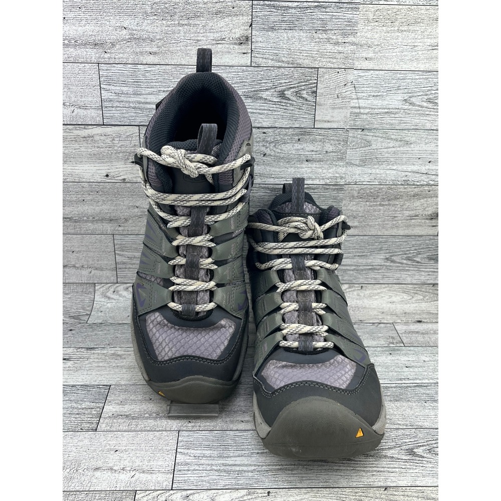 KEEN Voyageur Mid Hiking Boots Women Sz 7.5 Gray Purple Mesh Leather 1015356
